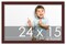 24x15 Solid Wood Picture Frame with UV-Resistant Acrylic & Acid-Free Backing, Available in 6 Finishes: Matte Black, Matte White, Metallic Bronze, Silver, Natural Wood Grain & Mahogany